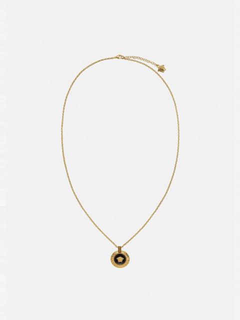 Round Enamel Medusa Necklace