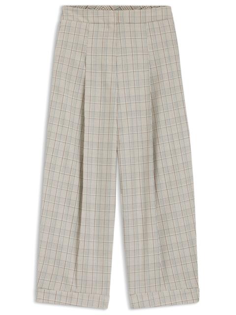 CHECKED OVERSIZED-FIT TROUSERS IN STRETCH WOOL