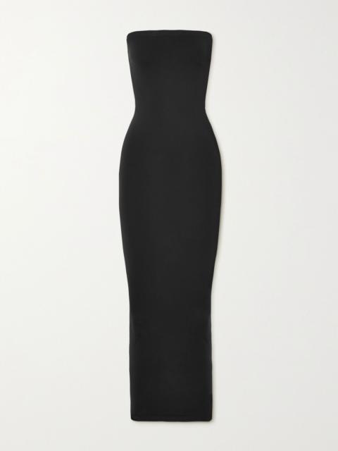 Fatal strapless stretch-jersey maxi dress Black