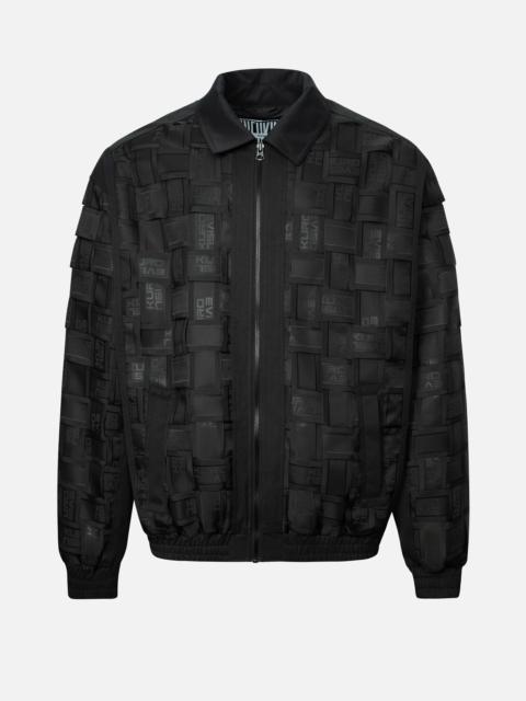 Allover Logo Print Relax Fit Tape Weaving Bomber Jacket
