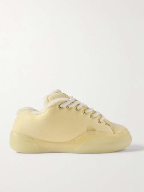Vamp Faux Shearling-Lined Jersey Sneakers