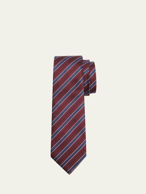 Men's Herringbone Stripe Silk Tie