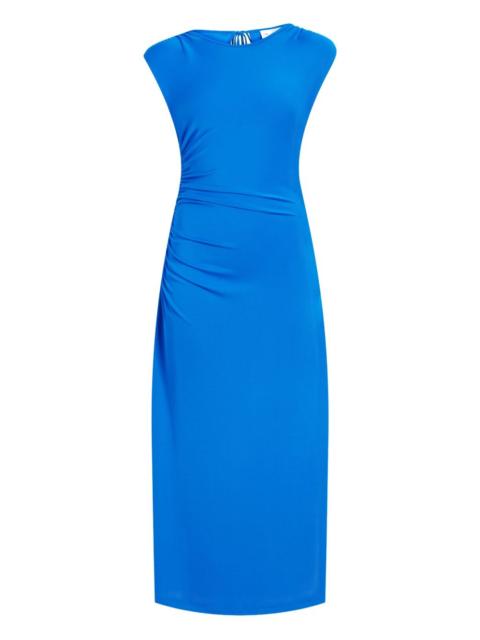 Mimi gathered-sleeve midi dress