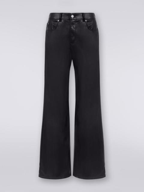 Eco-leather five-pocket trousers