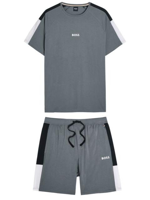 Boss Logo-print Cotton-blend Lounge set