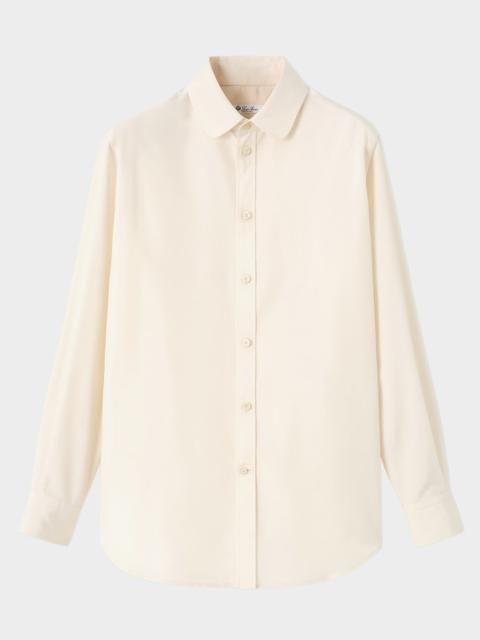 Thea Penny-Collar Silk Button-Down Shirt