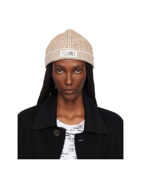 Beige Amended Optical Ribs Beanie