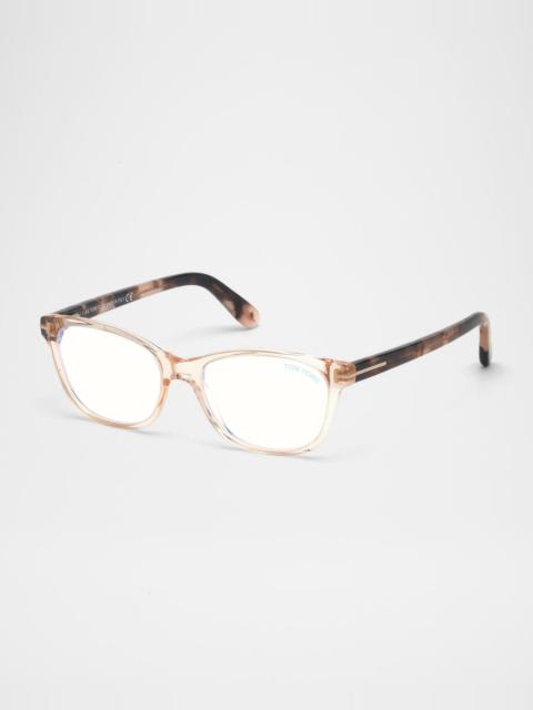 Square Blue Block Optical Frames