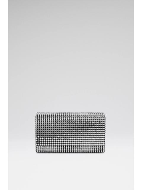 PALOMA MINI BLACK SATIN AND WHITE CRYSTALS