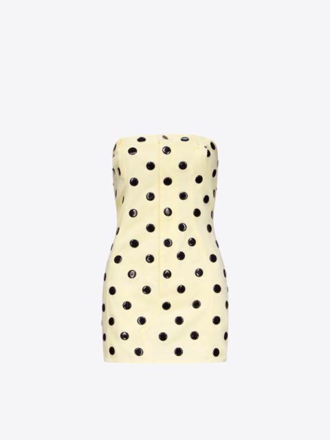 POLKA DOT STRAPLESS MINI DRESS