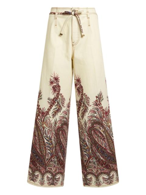 paisley-print jeans