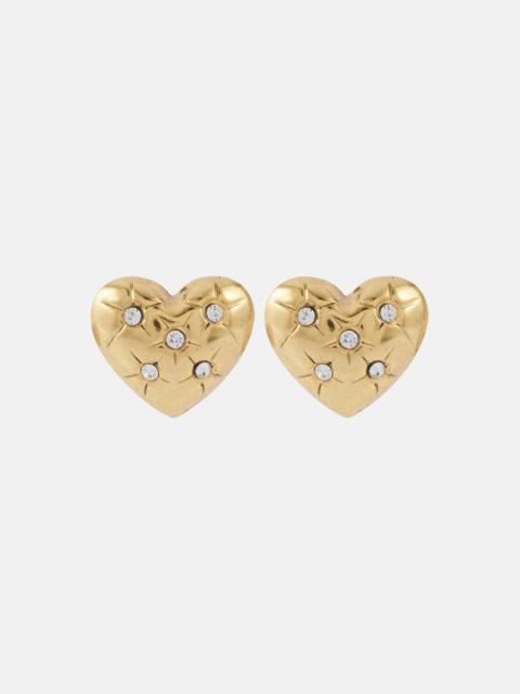 Jadon crystal-embellished heart earrings