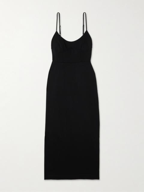 Rio Corset Stretch-ponte Midi Dress