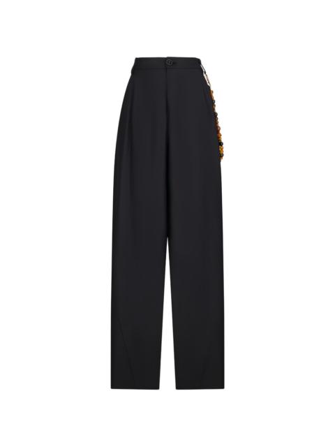 Phebe beaded wide-leg trousers