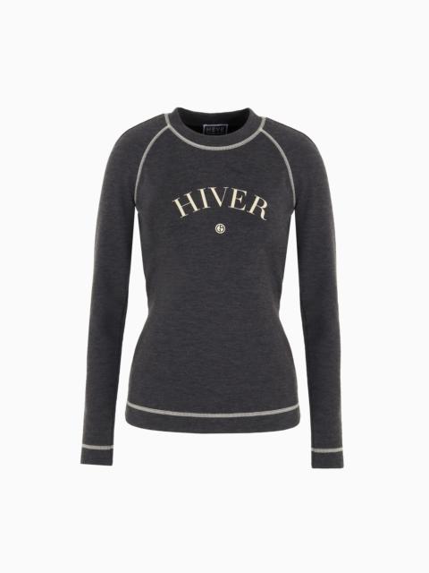 GIORGIO ARMANI NEVE DOUBLE-WOOL AND NYLON JERSEY CREW-NECK JUMPER
