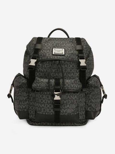 Coated jacquard backpack