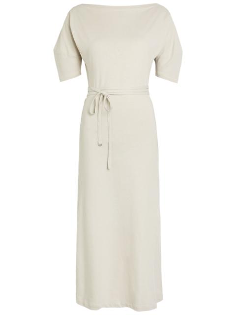 Lemaire Belted Off-the-shoulder Cotton-blend Midi Dress