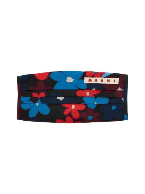 Marni Logo Floral Facemask 'Blue'