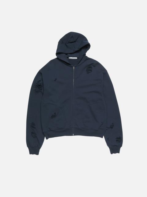 Hooded zipper sweater - Dark navy