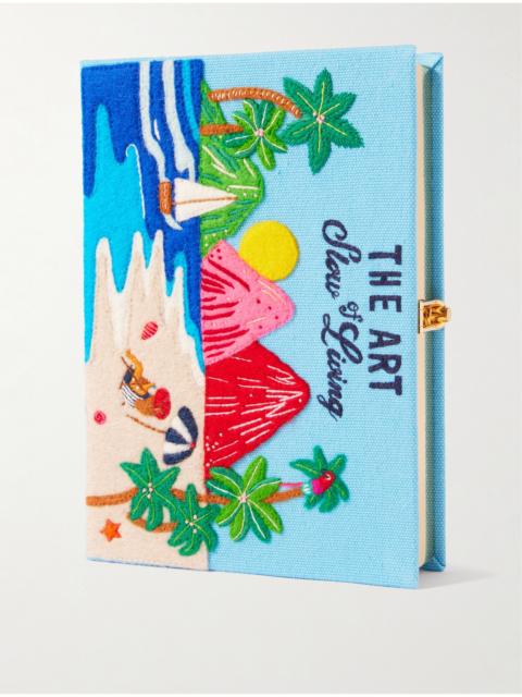 + Mlle Mouns The Art Of Slow Living Embroidered Appliquéd Canvas Clutch