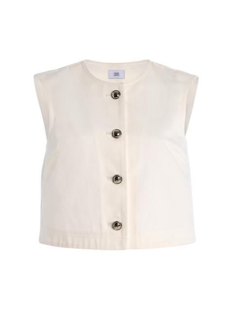 Remo Buttoned Denim Top white
