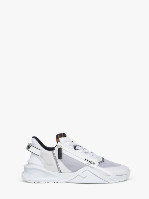 White nylon low-tops