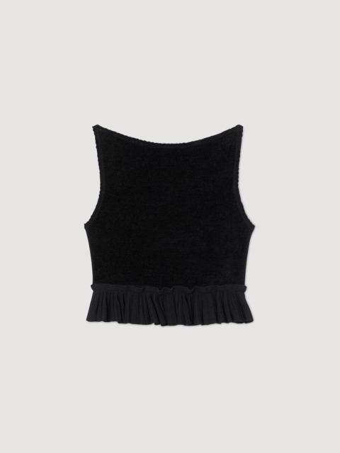 RUFFLED KNIT CROP TOP