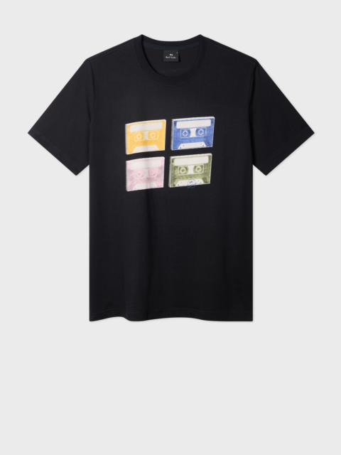 Black 'Tapes' Print T-Shirt