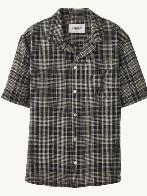PLAID SEERSUCKER SS - BLACK