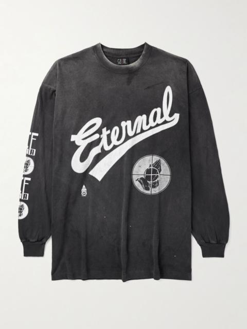 + Fear of God Logo-Print Cotton-Jersey T-Shirt Black