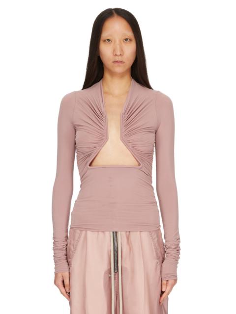Cutout ruched stretch-jersey top