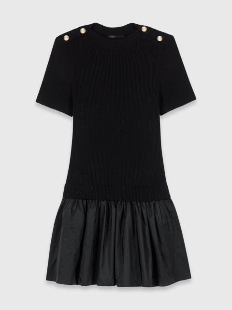 Short knit and taffeta dress
