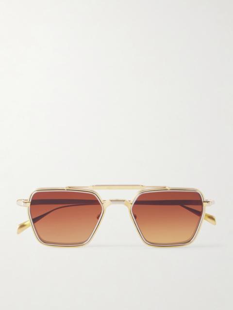 Commodore Aviator-style Gold- And Silver-tone Sunglasses