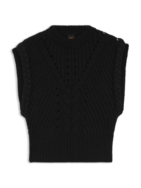 RELAXED-FIT SLEEVELESS TOP IN STRUCTURED ITALIAN YARN