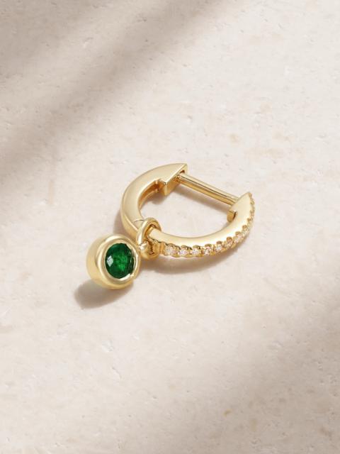 Orchid 10-karat Gold, Emerald And Diamond Single Hoop Earring