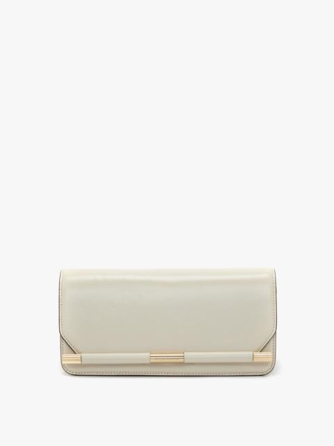 202 Clutch Bag In Ivory Distressed Leather