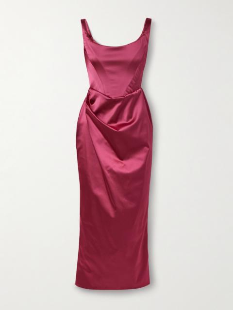 Suzie Draped Satin Midi Dress