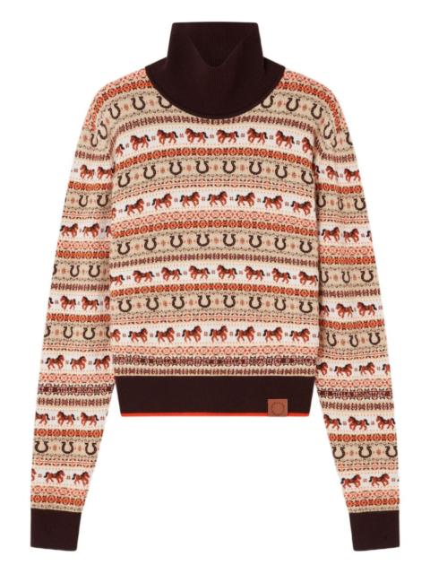 Fair Isle patterned roll-neck sweater