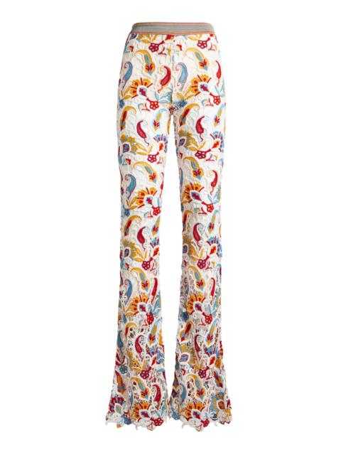 Knit Lace Flare Pants multi