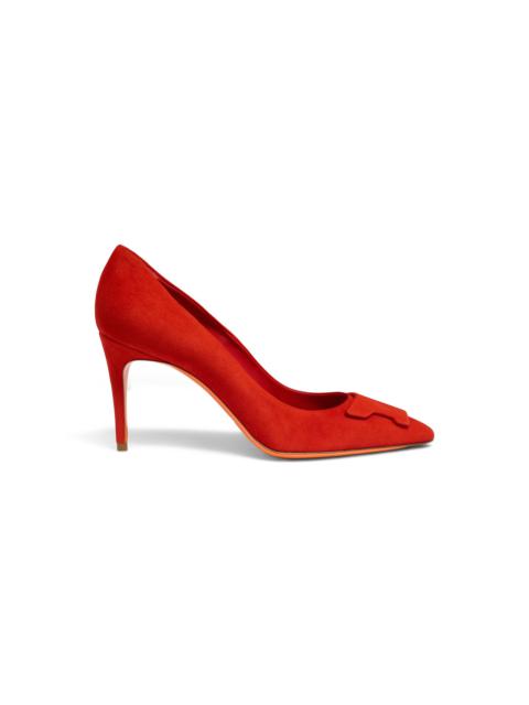 Women's red suede high-heel Santoni Sibille pump