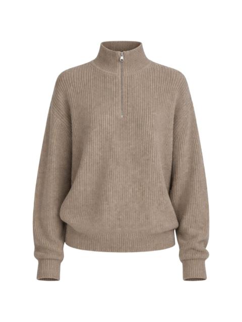 ribbed half-zip sweater
