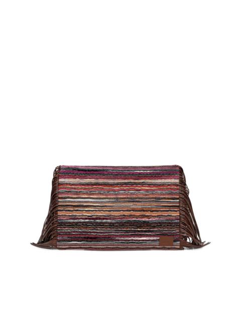fringed clutch bag