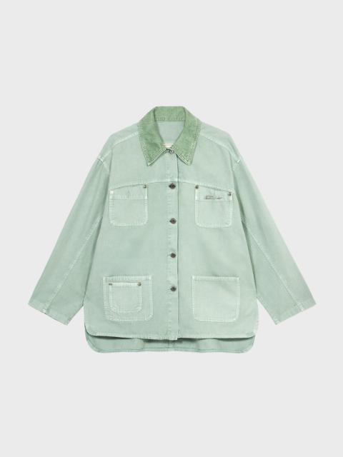 COTTON JACKET WITH BLUMARINE RHINESTONE LOGO