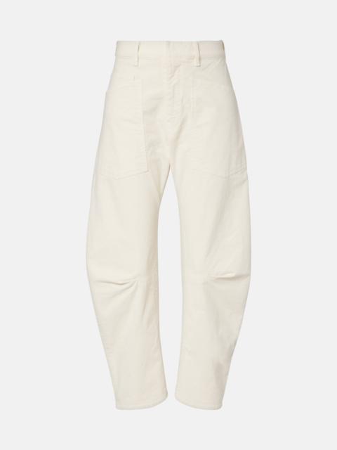 Shon corduroy barrel-leg pants