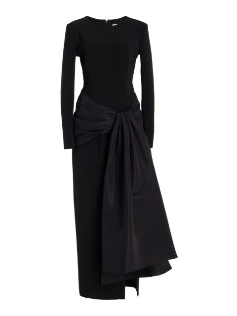 Embellished Crepe Midi Dress black