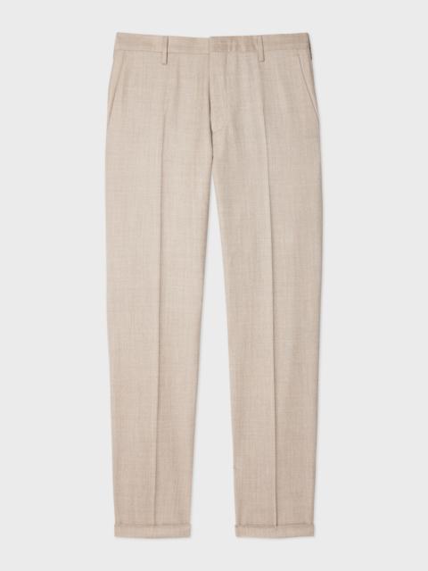 Slim-Fit Beige Overdyed Wool-Cashmere Flannel Trousers