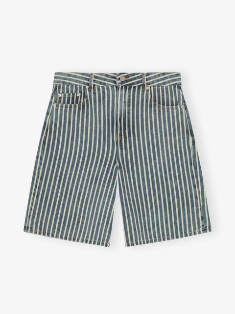 STRIPED DENIM SHORTS