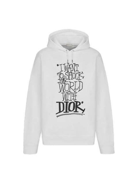 DIOR And Shawn Stussy Alphabet Logo Print Oversized For Men White 033J646A0531-C089
