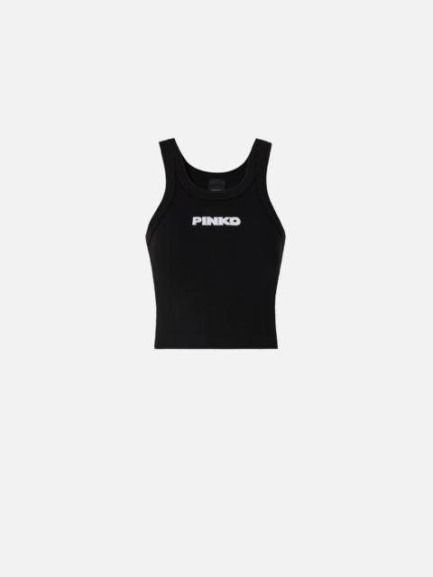 CROPPED VEST TOP WITH PINKO LOGO