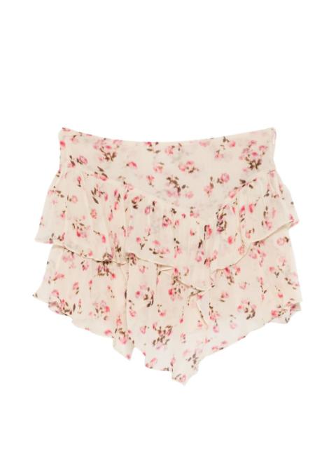 ruffled floral skirt